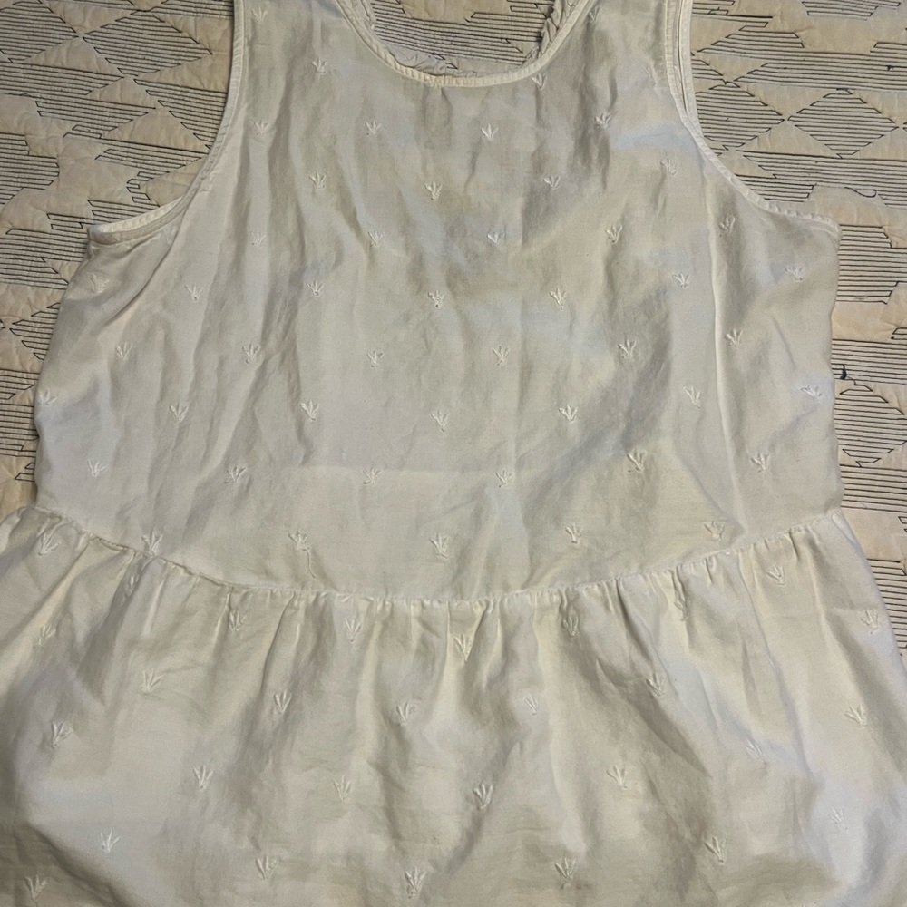 LOFT White Embroidered Blouse